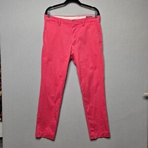 Polo Ralph Lauren Mens Chino Pants‎ 32x30 Stretch Slim Fit Pink Twill Flat Front